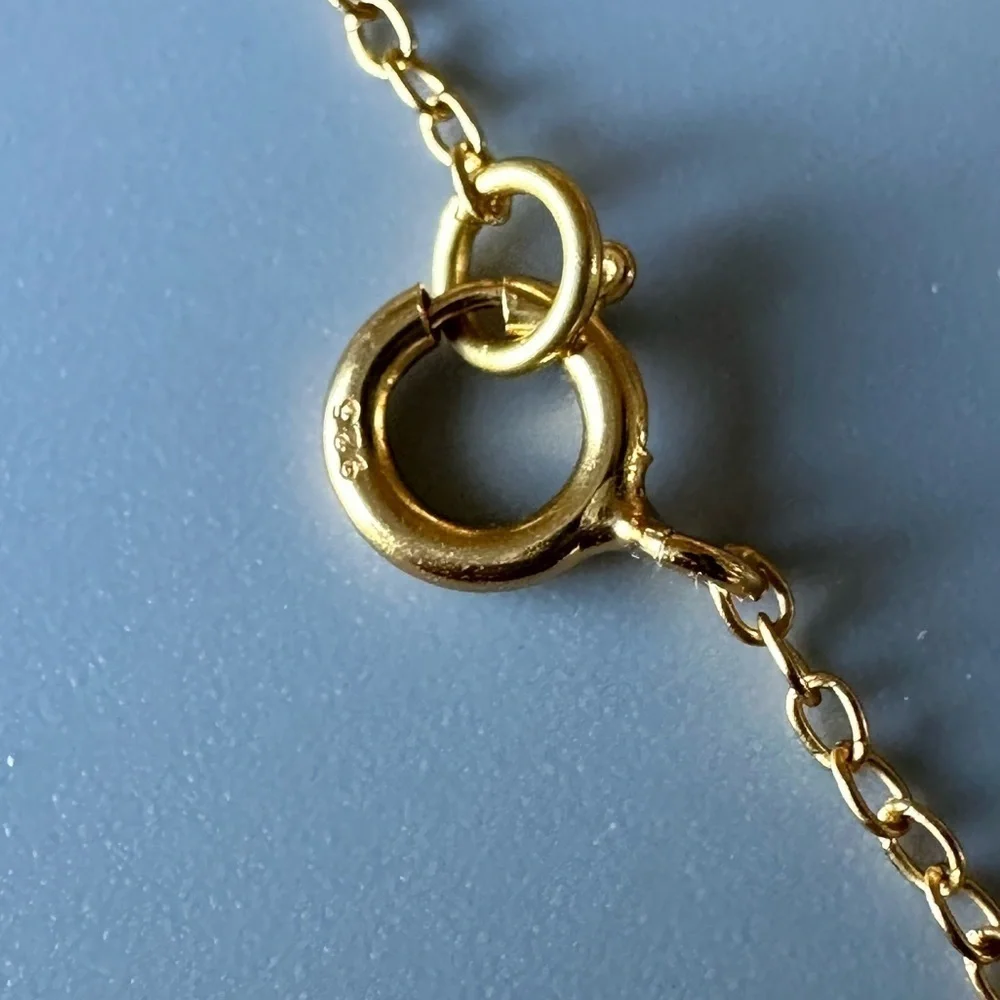 14k Gold Vermeil 3 Crystal Stations Necklace